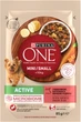 Упаковка влажного корма для собак Purina One Mini/Small Active кусочки в соусе с говядиной, картофелем и морковью 26 шт по 85 г (8445290298270) - изображение 2