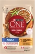 Упаковка влажного корма для собак Purina One Mini/Small кусочки в соусе с курицей, морковью и зеленой фасолью 26 шт по 85 г (8445290298256) - изображение 3