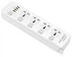 Сетевой удлинитель Ldnio SC4408 Port Multi Plug Extension Cord with 4-USB Outlets White - изображение 1