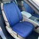 Накидка для авто з перфорованої екошкіри, Темно-синя з темно-синім рядком, Преміум+, 1 передня - зображення 1