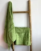 Набор турецких бамбуковых махровых полотенец Zeron 50х90+70х140 Bamboo Agaс Desen зеленый 2 - изображение 4