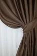 Комплект готовых штор VR-Textil Лен Парма № 1252ш Коричневый 150х270 см 2 шт (33-0090) - изображение 4