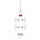 Сетевое зарядное устройство удлинитель Ldnio SC4407 4 USB 4 розетки 2m White - изображение 3