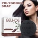 Чорне мило-шампунь Polygonum Soap для фарбування сивого волосся та догляду - зображення 1
