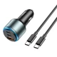 Адаптер автомобильный Hoco Type-C to Type-C cable Galloper NZ9 |1USB/2Type, 95W/3A, PD/QC| black - изображение 3