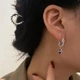 Серьги серебристые с аметистами нарядные стильные1401 - изображение 1