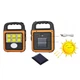 Аккумуляторный ручной фонарь Solar LED light HS-8020 черно-оранжевый с солнечной панелью - изображение 8