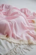 Плед детский муслиновый Kiddie Widdie с бахромой Розовый 100х120 см - изображение 4