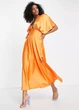 Платье миди атласное однотонное Asos Оранжевое 10898 L (46) - изображение 2