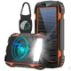 Портативное зарядное Solar Power Bank with LED light 20000mAh PN-W20S IPX4 2xUSB/Type-C 18W/3A PD/QC Qi - изображение 1