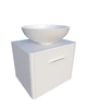 Тумба Fiji-1 500 c умывальником Kris 420, смеситель слева, белый глянец - изображение 1