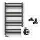 Полотенцесушитель комбинированный Terma Fiona 900x530 Black mat, тен MOA + вентиль Integra - изображение 1