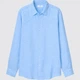 Рубашка Uniqlo PREMIUM LINEN розмір XS блакитна (448959) - зображення 2