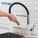 Змішувач для кухні Frap F4452-8 з гнучким виливом, 2 режими, біло/чорний - зображення 3