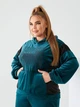 Стильный велюровый костюм с капюшоном и камнями больших размеров бутылочный 56-58 VM 3320 - изображение 4
