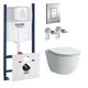 Комплект подвесного унитаза с крышкой Laufen Pro Rimless и инсталляции Grohe Rapid SL 3 В 1 с клавишей Grohe Skate Cosmopolitan, хром (H8669570000001+3884000G/38732000) - изображение 1