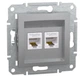 Розетка компьютерная Schneider Asfora EPH4400161 алюминий - изображение 1