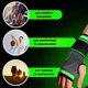 Спортивный бандаж на кисть с фиксирующим ремнем эластичный бинт на руку чёрный с зелёным - изображение 7