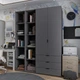 Комплект Doros Гелар с 2 этажерками 2 ДСП 153.9 х 49.5 х 203.4 см Графит (42005055) - изображение 4