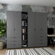 Комплект Doros Гелар с этажеркой 2+3 ДСП 231.9 х 49.5 х 203.4 см Графит (42005057) - изображение 6