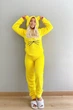 Піжама жіноча тепла махрова Pijamoni Meow (кофта з довгим рукавом + штани) XL жовта - зображення 1