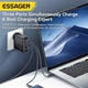 Зарядний пристрій Essager Advance 140W GaN Travel Charger 2 C + USB A EU Black (ECT2CA-ZCB01-Z) - зображення 3