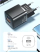 Зарядний пристрій Essager Camber 20W GaN Travel Phone Charger USB A + Type C EU Black (ECTAC-HMB01-P) - зображення 8