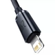 Кабель Cable Baseus CAJY000001 Crystal Shine Series Lightning 2.4A 1.2m black - изображение 2