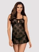 Komplet (babydoll + stringi) Obsessive Behindy S/M Czarny (5901688223611) - obraz 1