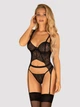 Комплект (корсет + трусики-стрінги) Obsessive Yaskana XS/S Чорний (5901688237106) - зображення 1