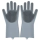 Универсальные перчатки для кухни с щеткой KITCHEN GLOVES 5511 силиконовые, Серый - изображение 2