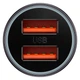 Автомобильное зарядное устройство с быстрой зарядкой Baseus Golden Contactor Max 60W 2xUSB black - изображение 4