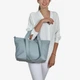 Сумка женская кожаная с двумя парами ручек шоппер средняя Regina Notte Shopper 2771 Голубой - изображение 2