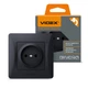 VIDEX BINERA Розетка 1ая черный графит (VF-BNSK1-BG) (24424) - изображение 1