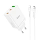 Адаптер сетевой Hoco Type-C to Lightning Cabel Start three-port charger N33 |1USB/2Type-C, PD/QC, 35W/3A| белый - изображение 5