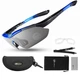 Спортивные очки ROCKBROS Original Polarized с 1 линзой UV400 велосипедные Черный с синим (RB-10007L-1360) - изображение 1