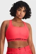 Жіночий кораловий спортивний топ Crossback Mid Bra Under Armour S 1361034-629 - изображение 1
