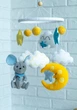 Детский мобиль на кроватку для младенцев ручной работы WooolyWool «Мышонок» - изображение 7