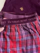Жіноча піжама Костюм для дому футболка штани Victoria's Secret фіолетового кольору в клітинку Long матеріал фланель (S) - изображение 8