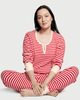 Жіноча термо піжама Костюм для дому лонгслів штани Victoria's Secret Thermal Long PJ Set матеріал бавовна смужка (XXL) - зображення 1