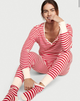 Жіноча термо піжама Костюм для дому лонгслів штани Victoria's Secret Thermal Long PJ Set матеріал бавовна смужка (XXL) - зображення 4