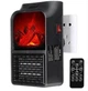 Портативный обогреватель тепловентилятор электрокамин Flame Heater с пультом 900 Вт Black - изображение 1