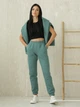 Брюки спортивные женские теплые на флисе на резинке с манжетами Seventeen L-XL Оливковые 2093-2.5432 - изображение 3