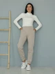 Брюки спортивные женские теплые на флисе на резинке с манжетами Seventeen 2XL-3XL Бежевые 2093-2.5429 - изображение 3