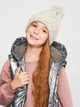 Детская зимняя шапка-бини вязаная с помпоном для девочки Coccodrillo Accessories Winter Girl ZC2364312AWG-019 50 см Серая (5904706004445) - изображение 1