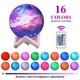 Ночник Светильник настольный 3D Moon COLOR Light Lamp Луна на пульте и сенсорное управление 15 см с аккумулятором 16 цветов GS-3153 - изображение 12
