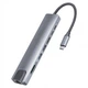 USB Type-C Хаб перехідник концентратор для MacBook Kerui 8 в 1 HDMI SD TF RJ45 - зображення 6