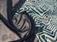 Ткань Шифон геометрический купон двухсторонний, бирюзовый на темно-синем, пог. м. (ш019, MG 90141/13, д16 цв2) - изображение 3