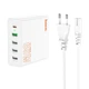 Мережевий зарядний пристрій HOCO Vision five-port charger C114A |4USB/1Type-C, PD/QC, 65W/3A| швидка зарядка - зображення 2