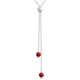 Серебряное колье с кораллом, вес изделия 3,3 гр (2147183) - изображение 2